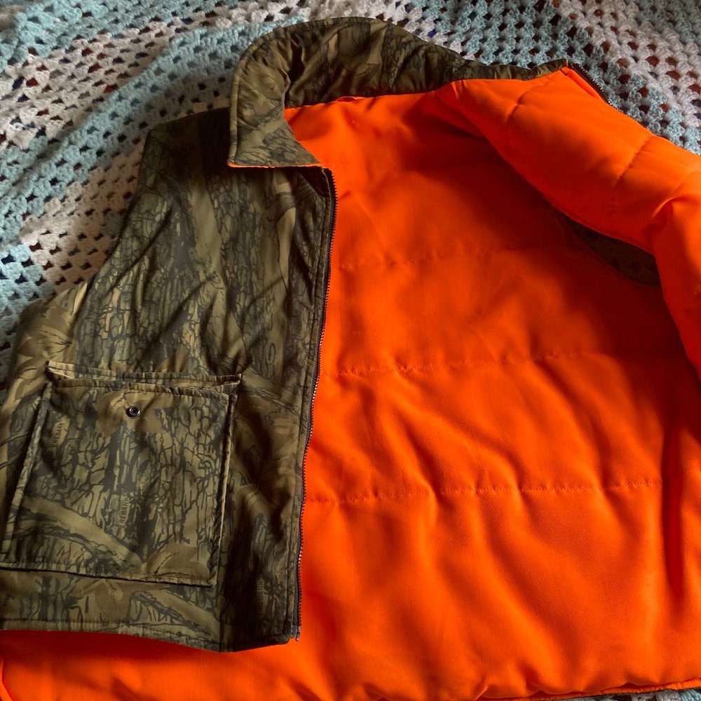 Vest - camo - bright orange - reversable.